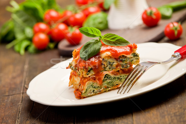 Homemade Lasegne with Ricotta Cheese and Spinach Stock photo © Francesco83