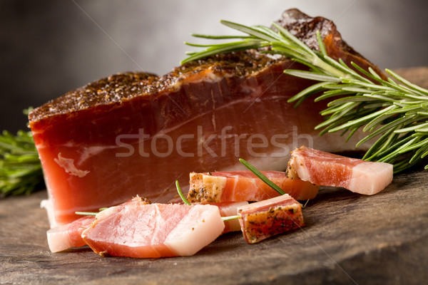 Fumé lard photo délicieux jambon table en bois [[stock_photo]] © Francesco83