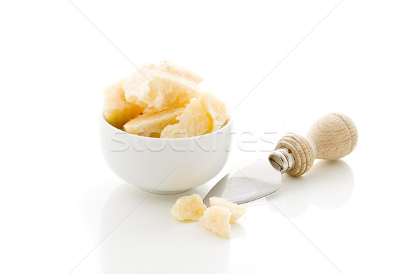Włoski parmezan chipy wewnątrz puchar nóż Zdjęcia stock © Francesco83