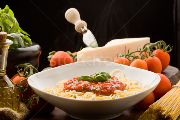 Foto stock: Pasta · salsa · ingredientes · foto · italiano