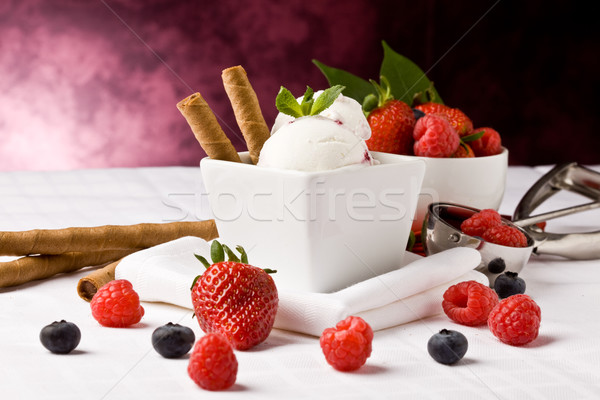 Stock photo: Ice Cream with Berries