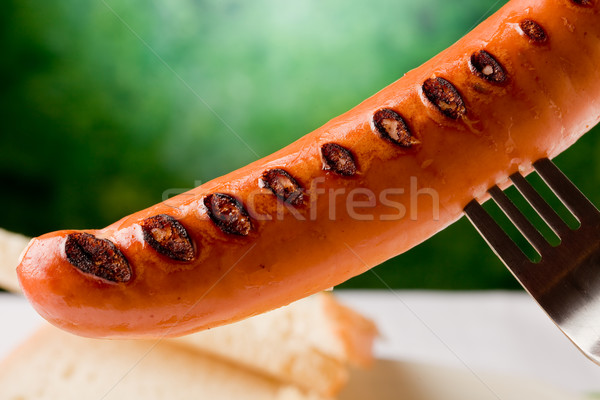 Grillezett kolbász hot dog fotó finom savanyú káposzta Stock fotó © Francesco83