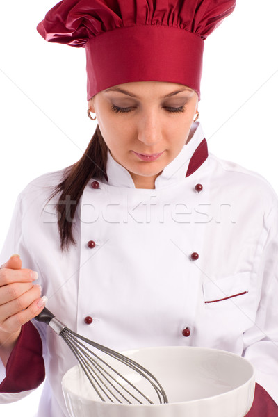 Chef tigela chicote foto feminino restaurante Foto stock © Francesco83