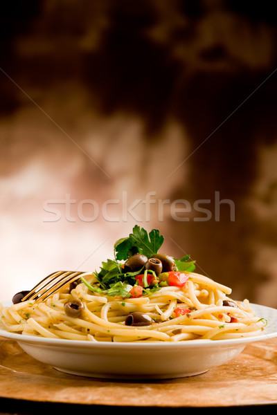 Pasta with Olives and Parsley Stock photo © Francesco83