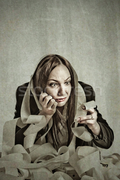 Adózás fotó nő számológép pénzügy számok Stock fotó © Francesco83
