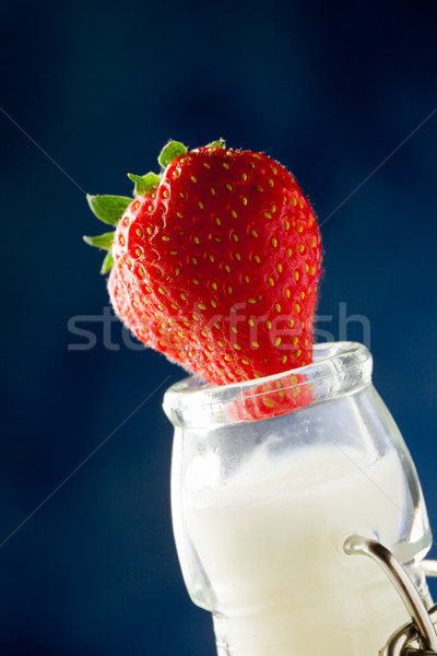 Milk Bottle with strawberry Stock photo © Francesco83