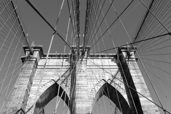 Monocromatico view ponte pilastro New York City USA Foto d'archivio © frank11
