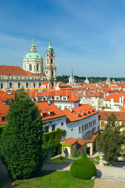 Prag Garten Ansicht Kirche Tschechische Republik östlichen Stock foto © frank11