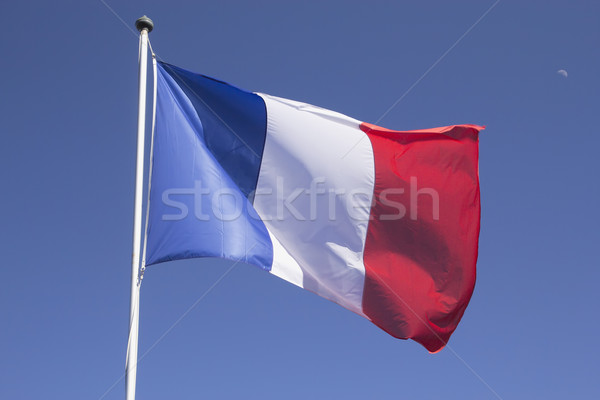 Francia zászló kék ég hold felirat kék Stock fotó © frank11