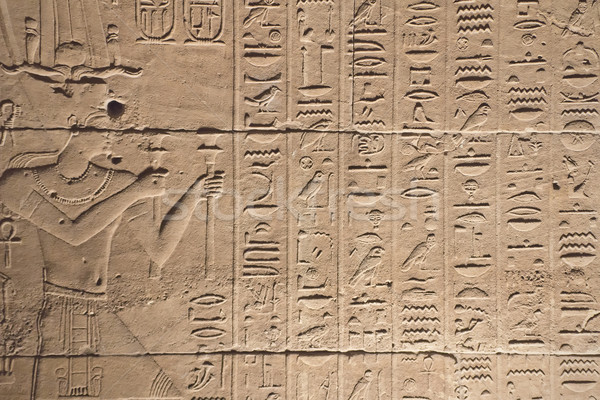 Templu Egipt mare perete artă stâncă Imagine de stoc © frank11