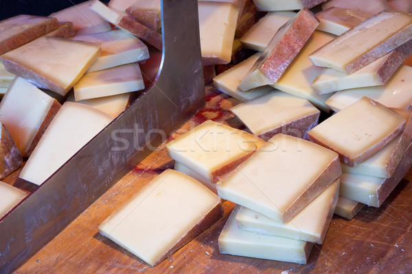 Sajt piac fa asztal vág kés kész Stock fotó © frank11