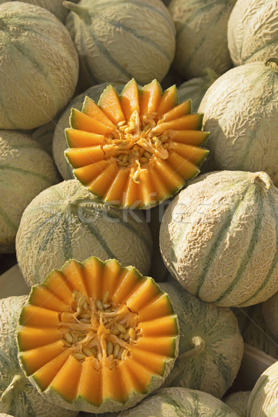 Cantaloupe melons  ready for sale on the market. Stock photo © frank11