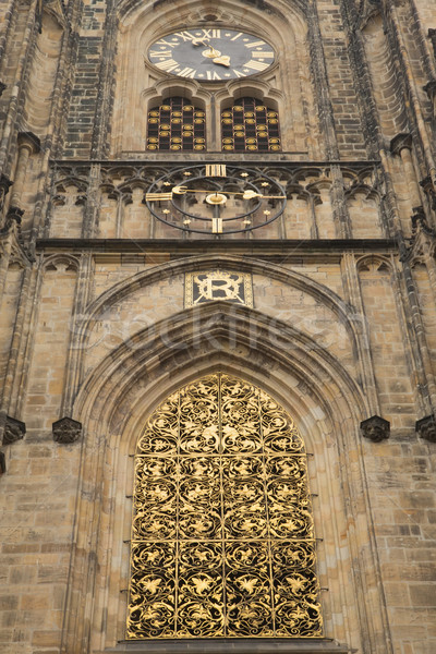 Gold window of Cathedral of st. Vitus (Prague) Stock photo © frank11