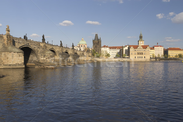 Stock photo: Charles bridge in Prague. Horizontally.