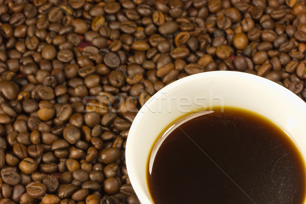 ストックフォト: カップ · コーヒー · コーヒー · 豆 · 詳しい · 表示