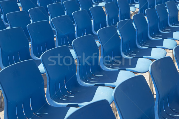 Stock photo: Blue seats in a row