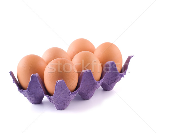 Six Brown Eggs in an Egg Carton Stock photo © Frankljr