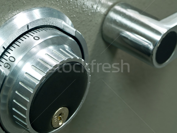 Closeup of a Safe Vault Combination Spinner - Gray Toned Stock photo © Frankljr