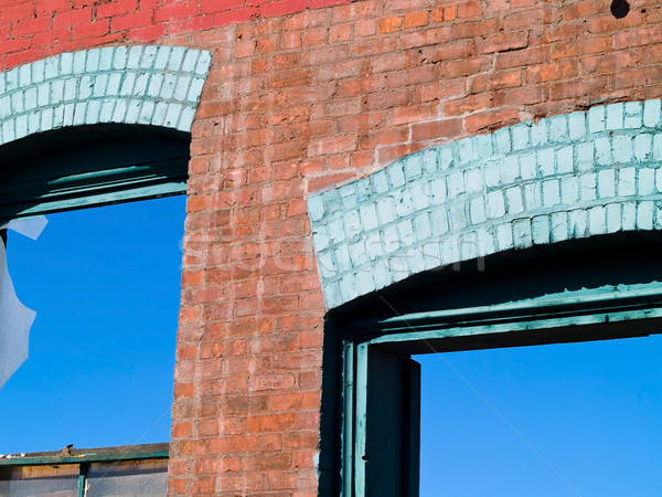 Brick wall and broken window Stock photo © Frankljr