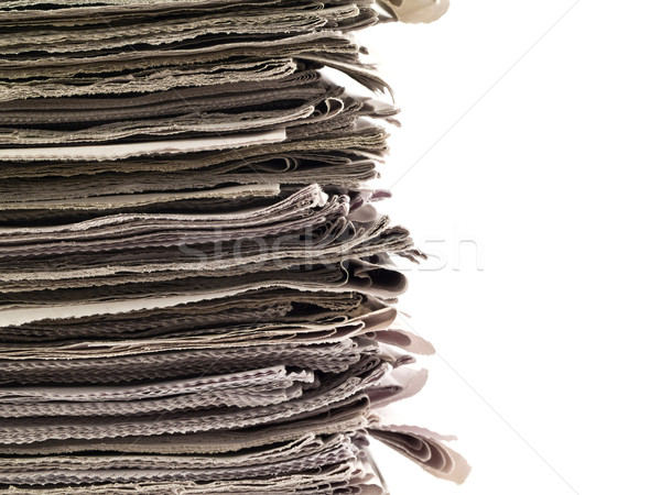 Old newspapers stacked from the top to bottom Stock photo © Frankljr