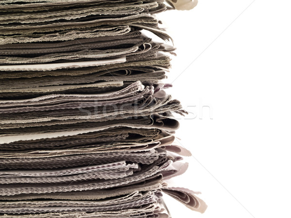 Foto stock: Velho · jornal · topo · fundo · quadro