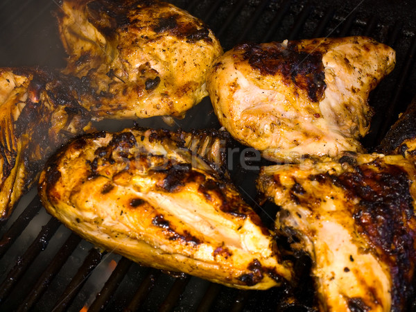 Fresche pollo alla griglia seni barbecue ristorante pollo Foto d'archivio © Frankljr