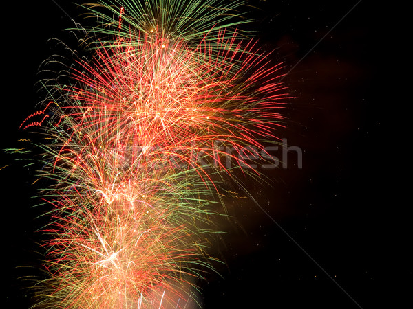 Hosszú expozíció tűzijáték tarka fekete égbolt buli Stock fotó © Frankljr