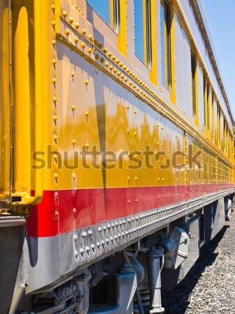 Tren primer plano vista lateral amarillo tema envío Foto stock © Frankljr