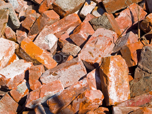 A demolition site with a pile of demolished brick Stock photo © Frankljr