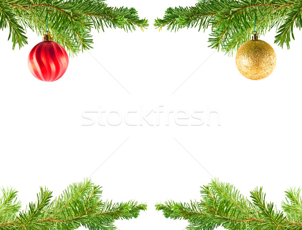Kerstboom vakantie ornament opknoping evergreen tak Stockfoto © Frankljr