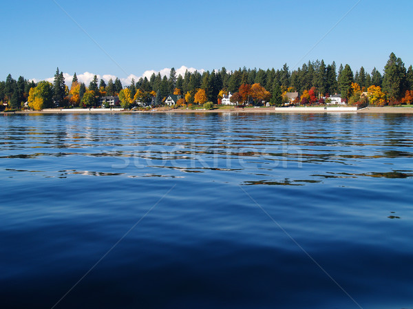 A Mountain Lake Under a Deep Blue Sky Coeur d'Alene Idaho USA Stock photo © Frankljr