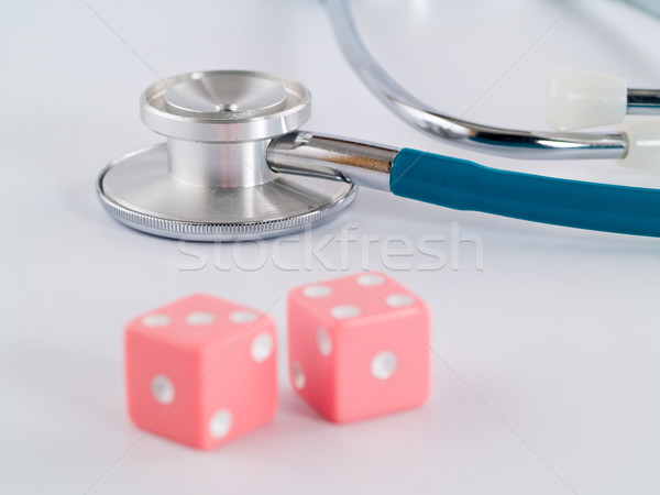 Stéthoscope dés jeux visage médecine noir [[stock_photo]] © Frankljr