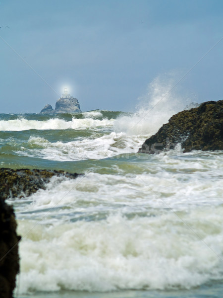 ひどい 灯台 オレゴン州 海岸 光 ストックフォト © Frankljr