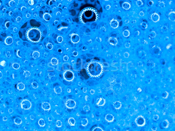 Pompas de jabón primer plano reflexiones macro azul Foto stock © Frankljr