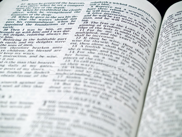 Stock photo: The Bible opened to the Book of Proverbs