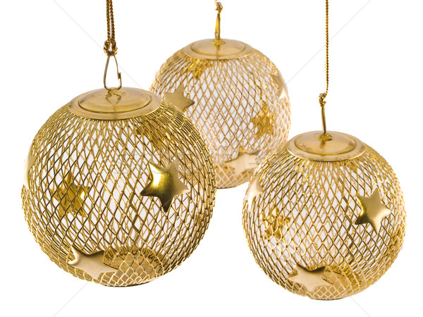 Stockfoto: Hol · goud · draad · christmas · ornament