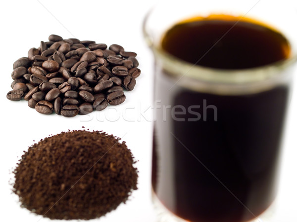 Coffee Beans Coffee Grounds and a Cup of Brewed Coffee Stock photo © Frankljr