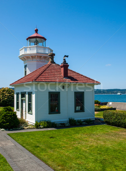 Leuchtturm Washington Landschaft Licht Ozean Kompass Stock foto © Frankljr