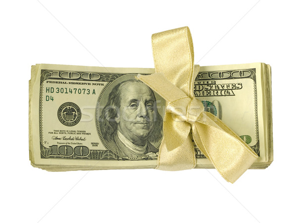 Currency Wrapped in a Gold Ribbon as a Gift  Stock photo © Frankljr