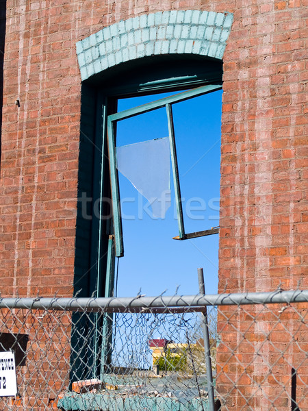 Brick wall and broken window Stock photo © Frankljr