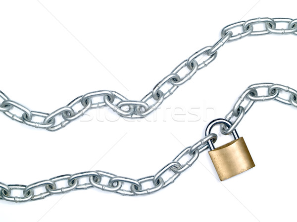 Steel Chain Isolated on a White Stock photo © Frankljr
