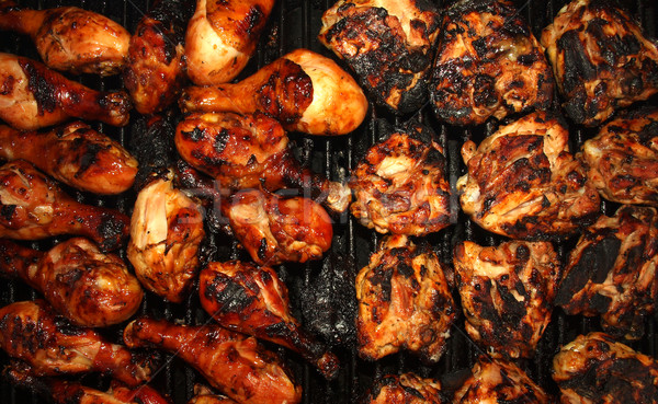 Fresche pollo alla griglia cottura barbecue ristorante pollo Foto d'archivio © Frankljr