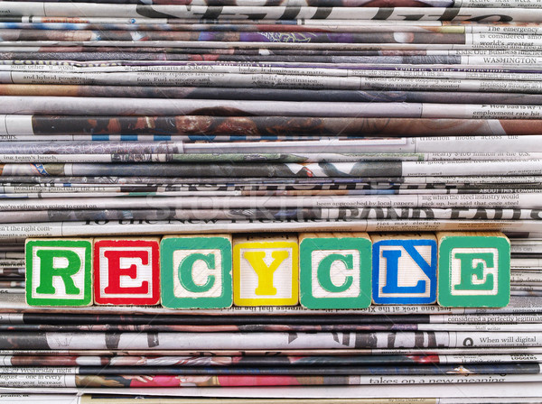 A Pile of Newspapers with the Word RECYCLE Stock photo © Frankljr