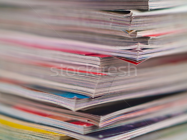 Magazines Unevenly Stacked Edge Focus Stock photo © Frankljr