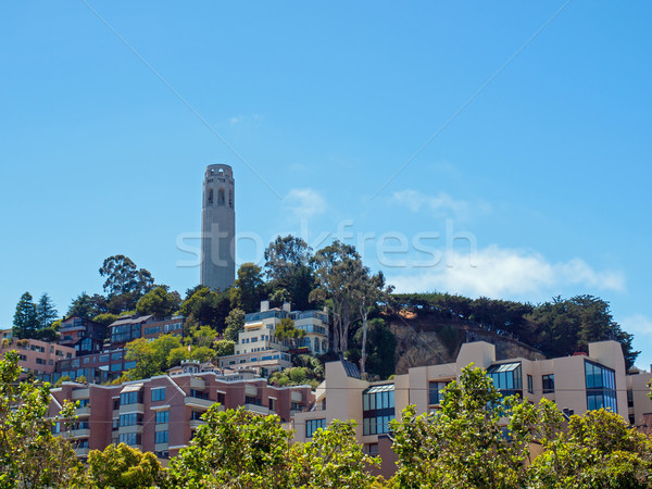 Wieża San Francisco California USA świetle niebieski Zdjęcia stock © Frankljr