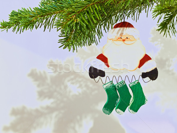 Christmas Tree Holiday Ornament Hanging from a Evergreen Branch Stock photo © Frankljr