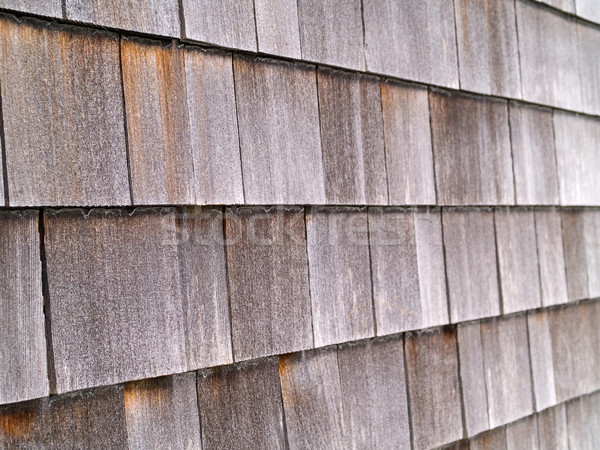 Hout tegel muur buiten huis textuur Stockfoto © Frankljr