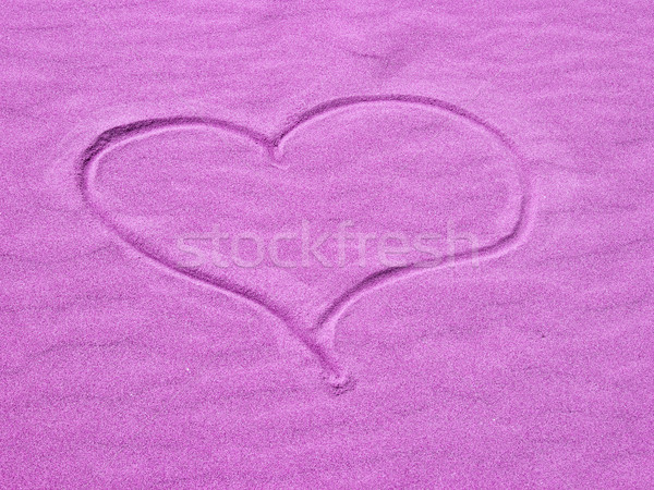 Stock photo: Heart in the Sand on a Sunny Day