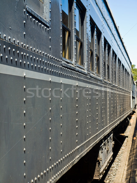 Tren primer plano vista lateral tema envío gris Foto stock © Frankljr