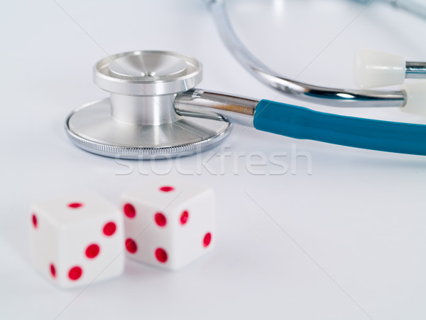 Stéthoscope dés jeux visage médecine noir [[stock_photo]] © Frankljr